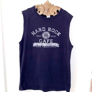 Vintage Black Hard Rock Cafe Men's Sleeveless Shirt